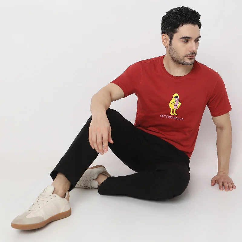 Men's Shirts with Wingtip CollarsGraphic Crew Neck Modern Home T-Shirt