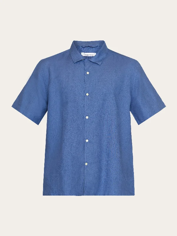 Men's Sleeveless Shirts for Summer ComfortBox fit short sleeved linen shirt - Moonlight Blue Men's Sleeveless Shirts for Summer ComfortBox fit short sleeved linen shirt - Moonlight Blue