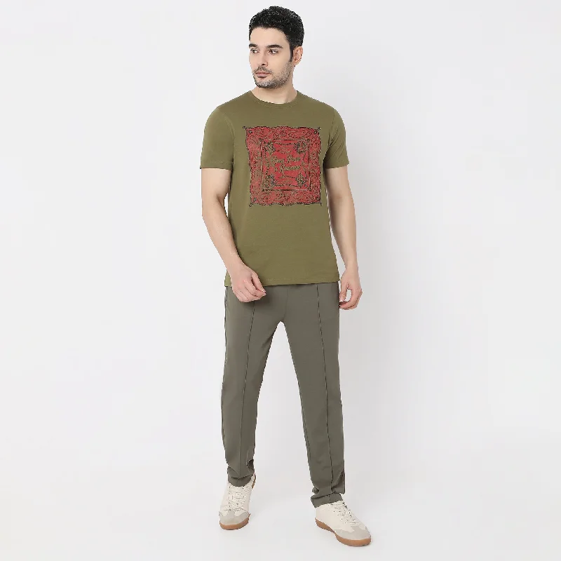 Men's Performance Shirts for SportsGraphic Crew Neck Modern Home T-Shirt