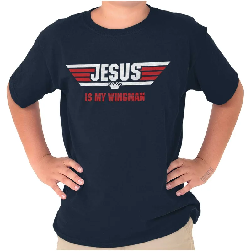 Men's Pattern-Clashing Shirts for Bold FashionJesus Is My Wingman Youth T Shirt