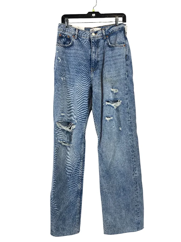 Yoked Back Men's JeansJeans Wide Leg By Zara In Blue Denim, Size: 8