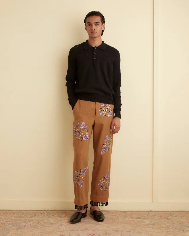 Men's High-Waisted Pants for a Retro StyleFringed Autumn Royal Trousers