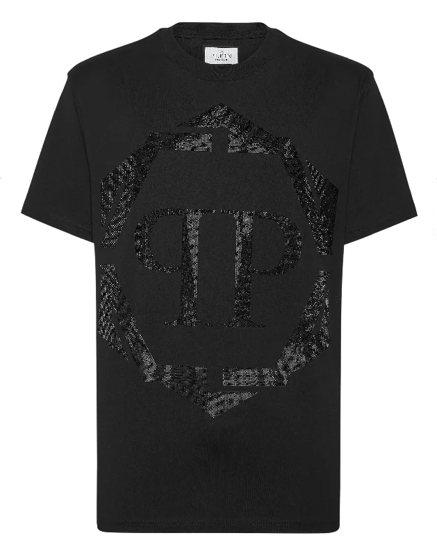Men's Shirts with Hidden PocketsT-shirt Round Neck SS Hexagon