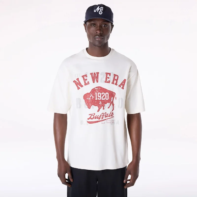 Comfortable Men's Polo ShirtsNew Era Graphic Open White Oversized T-Shirt