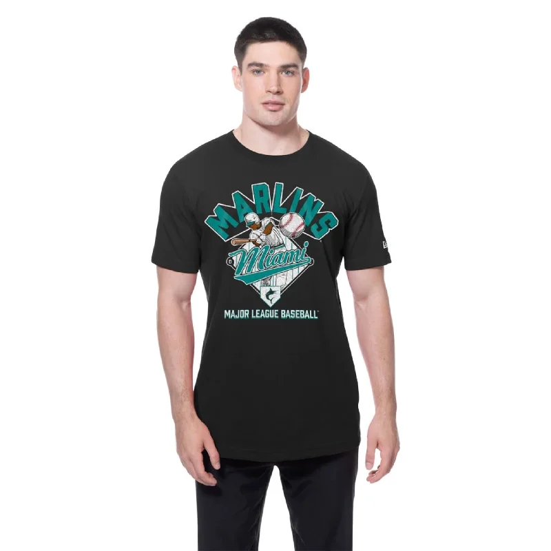 Men's Shirts with Patch PocketsMiami Marlins MLB Batting Practice Black T-Shirt