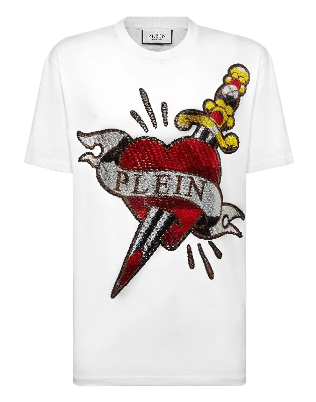 Men's Shirts with Full PlacketsT-shirt Round Neck SS Love
