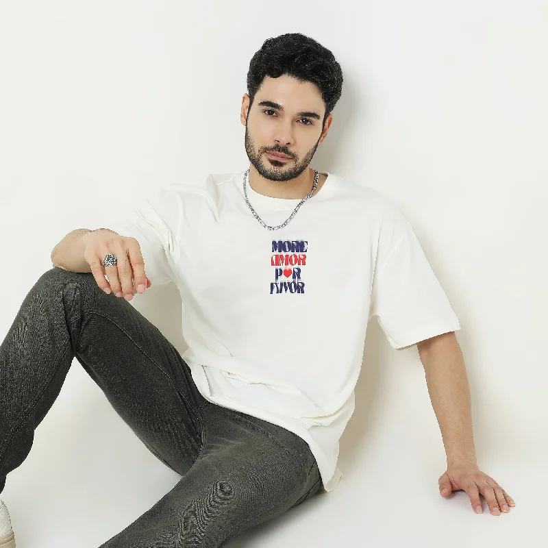 Men's Shirts with Appliqué DetailsOversize Graphic T-Shirt