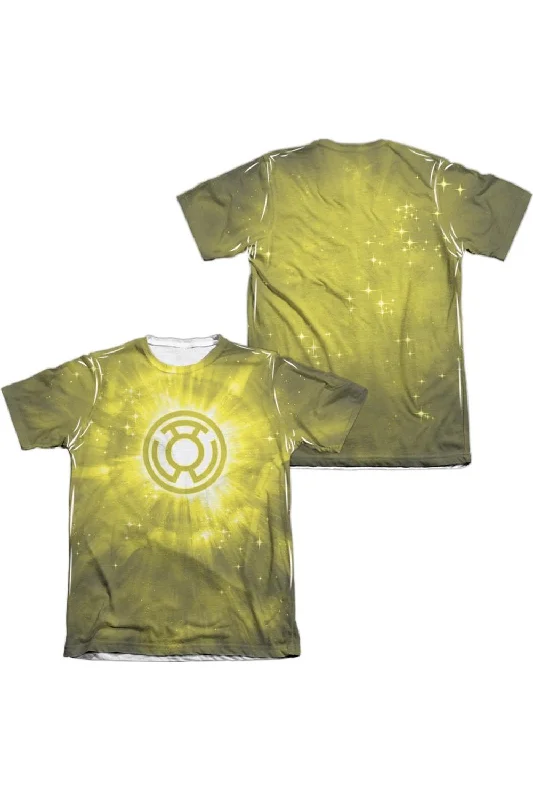 Men's Shirts with Chest PocketsGreen Lantern Yellow Energy (Front/Back Print) Adult 65/35 Poly/Cotton Short Sleeve Tee / T-Shirt