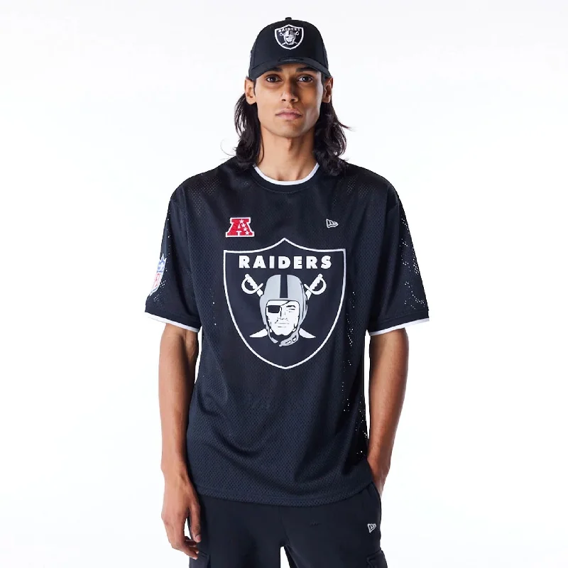 Men's Tailored Shirts for a Professional AppearanceLas Vegas Raiders NFL Mesh Black Oversized T-Shirt