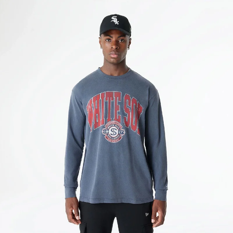 Men's Performance Shirts for SportsChicago White Sox Oversized Essential Navy Oversized Long Sleeve T-Shirt