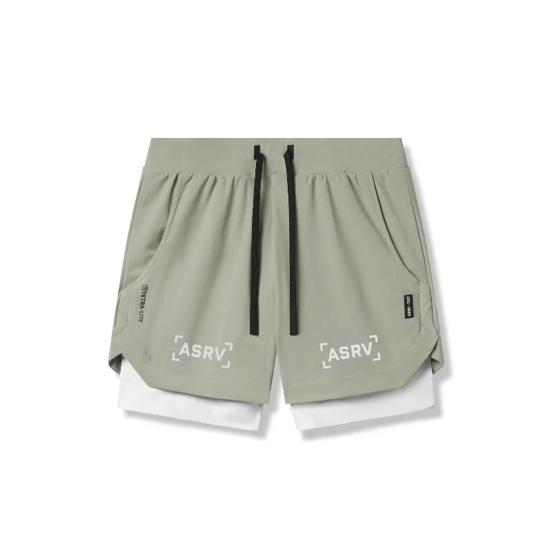 Men's Casual Pants for Everyday Wear0865. Tetra-Lite® 5" Liner Short - Sage "Bracket"/White