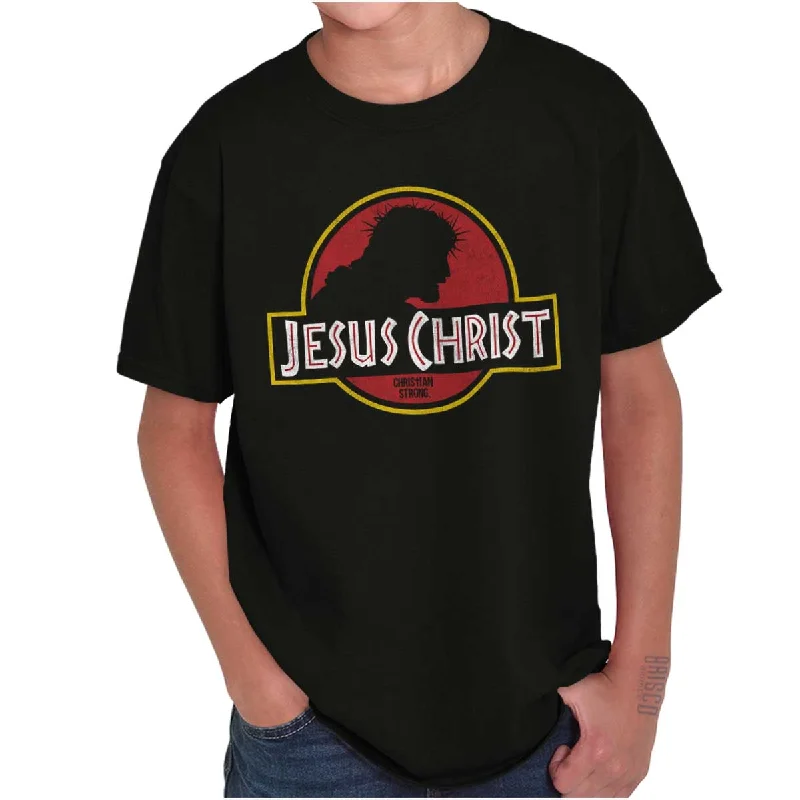 Men's Iron-Free Shirts for Wrinkle-Resistant WearJesus Jurassic Christ Youth T Shirt Men's Iron-Free Shirts for Wrinkle-Resistant WearJesus Jurassic Christ Youth T Shirt