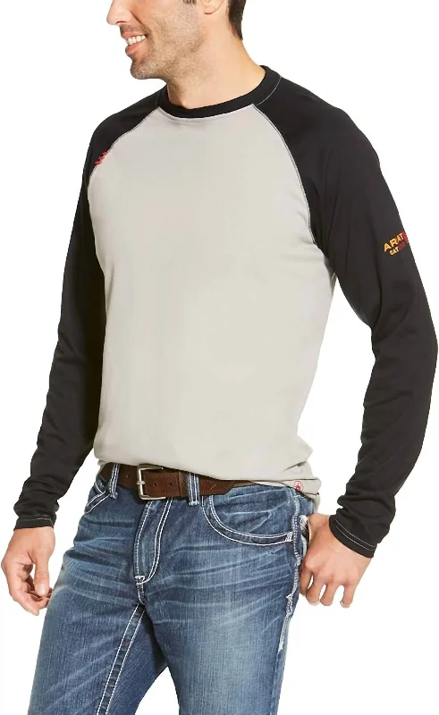 Stylish Men's HenleysBaseball T-Shirt In Grey,black
