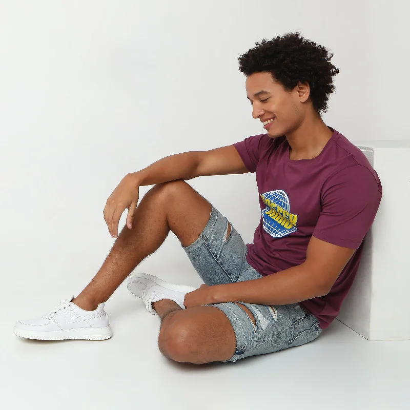 Men's Shirts for Beach OutingsRegular Fit Printed T-Shirt