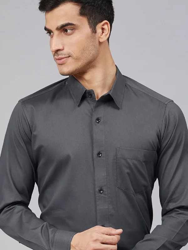 Men's Patterned Dress Shirts for a Unique TwistMen Charcoal Grey Smart Slim Fit Solid Formal Shirt Men's Patterned Dress Shirts for a Unique TwistMen Charcoal Grey Smart Slim Fit Solid Formal Shirt