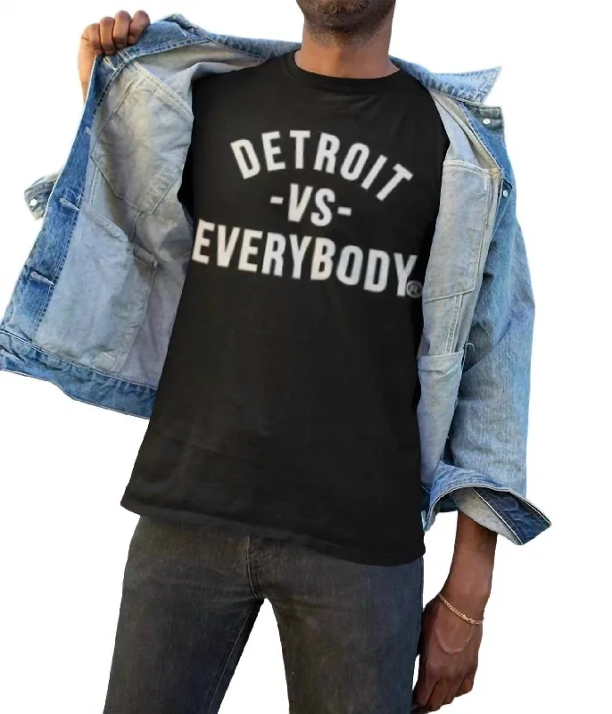Men's Shirts with Adjustable CuffsDetroit T-Shirt In Black/white