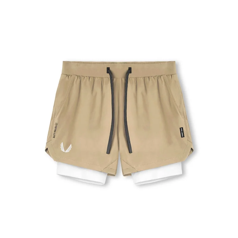 Men's Velcro-Closure Pants for Convenience0865. Tetra-Lite® 5" Liner Short - Khaki/ White / White "Wings"