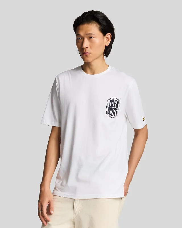 Men's Shirts with Convertible CollarsEmbroidered Badge Graphic T-Shirt