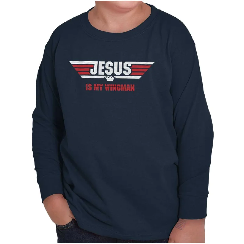 Men's Slim-Fit Shirts for a Flattering ShapeJesus Is My Wingman Youth Long Sleeve T Shirt Men's Slim-Fit Shirts for a Flattering ShapeJesus Is My Wingman Youth Long Sleeve T Shirt
