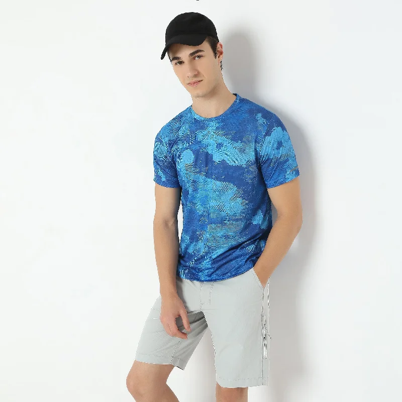 Men's Shirts for Beach OutingsAll Over Print Crew Neck Modern Activewear Running T-Shirt Men's Shirts for Beach OutingsAll Over Print Crew Neck Modern Activewear Running T-Shirt