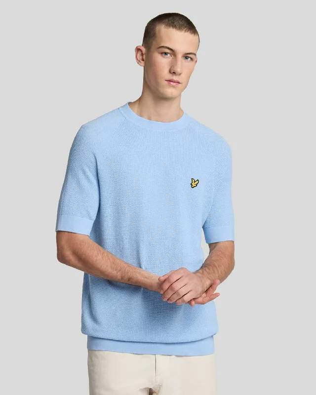 Men's Shirts with Ruffled HemlinesLinen Blend Knitted T-Shirt