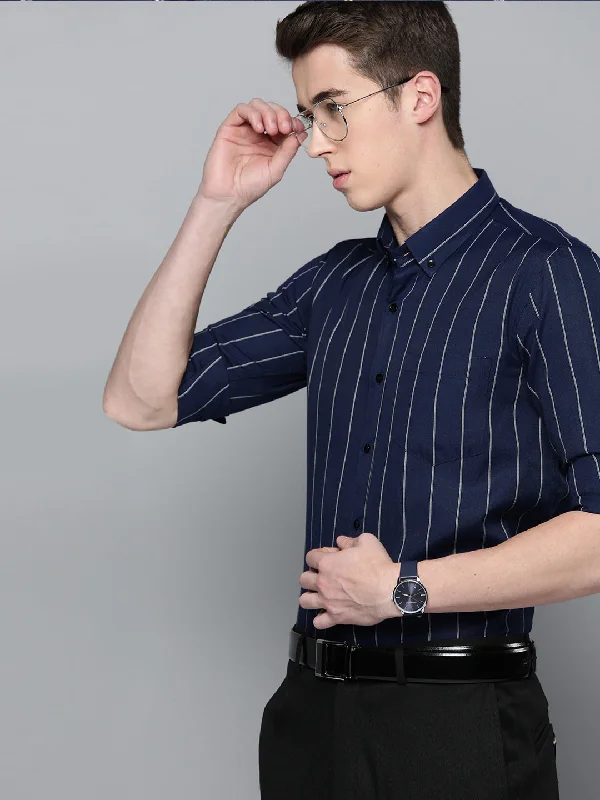 Men's Patterned Dress Casual Shirts for Smart-Casual EventsMen Smart Slim Fit Striped Formal Shirt Men's Patterned Dress Casual Shirts for Smart-Casual EventsMen Smart Slim Fit Striped Formal Shirt