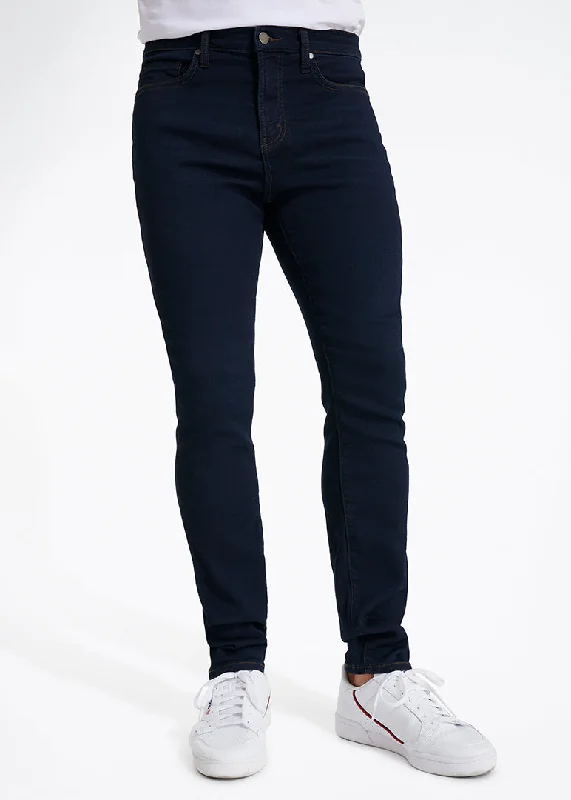 Men's Pants with Faux Leather PatchesDuo Denim | Dark Denim
