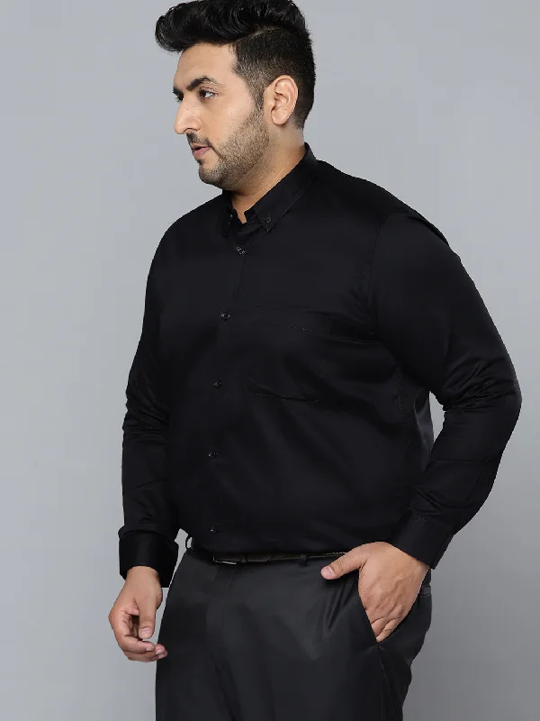Men's Pattern Mixing Shirts for Creative StyleMen Black Smart Slim Fit Opaque Formal Shirt Men's Pattern Mixing Shirts for Creative StyleMen Black Smart Slim Fit Opaque Formal Shirt