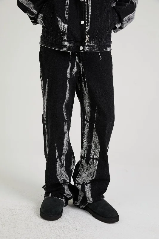 Men's Pants with Moisture-Wicking PropertiesJAMIE WIDE LEG JEAN | BLACK MARQUINA