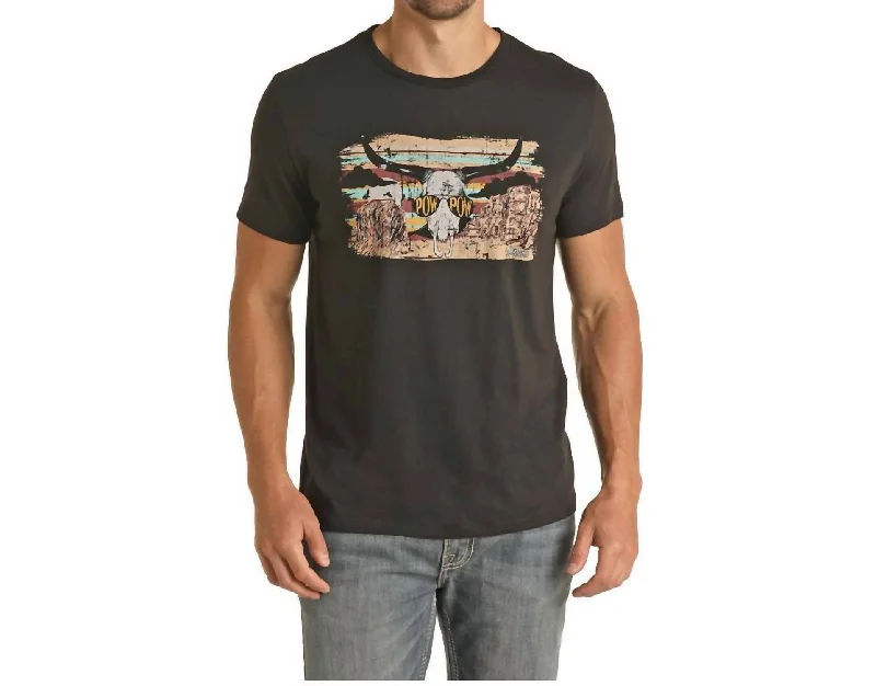 Men's Flowy Shirts for a Relaxed LookMen's Dale Brisby Pow Pow Short Sleeve Tee In Black