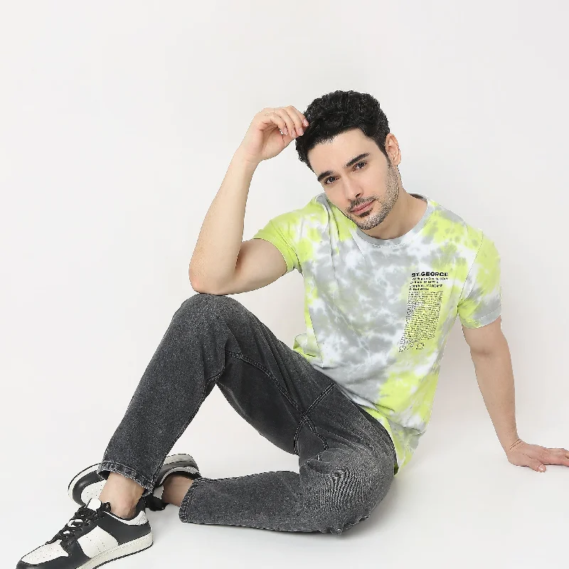 Men's Shirts with Barrel CuffsRegular Fit Tie - Dye T-Shirt