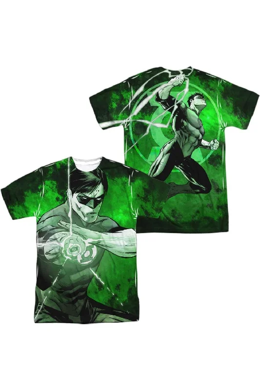 Men's Shirts with Patchwork PatternsJustice League of America Charging (Front/Back Print) Short Sleeve Adult Poly Crew Tee / T-Shirt