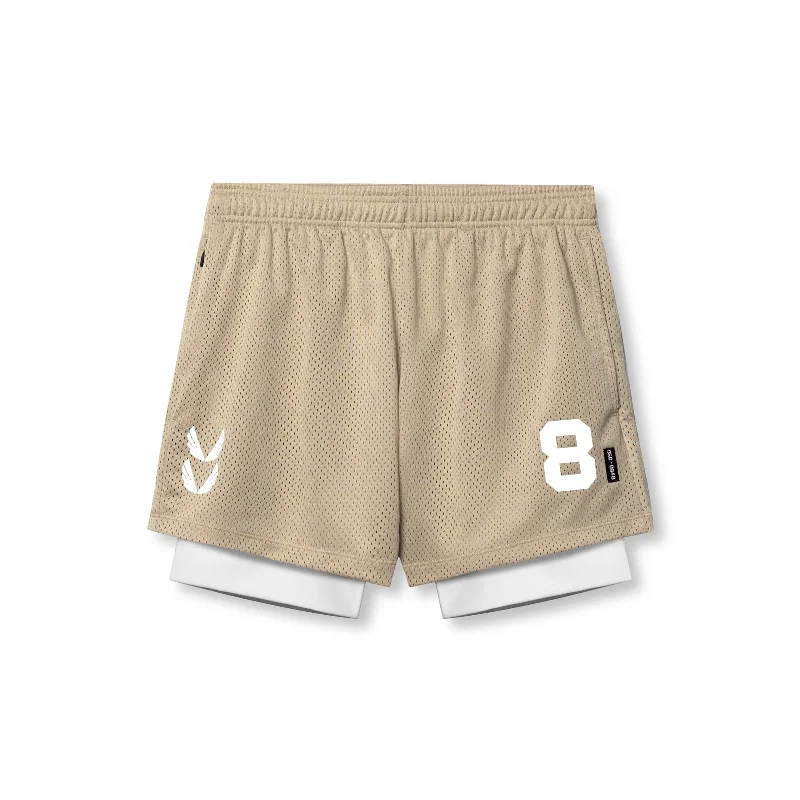 Men's Tailored Pants for a Sharp Appearance0848. SilverPlus™ Mesh 5" Liner Short - Khaki/White