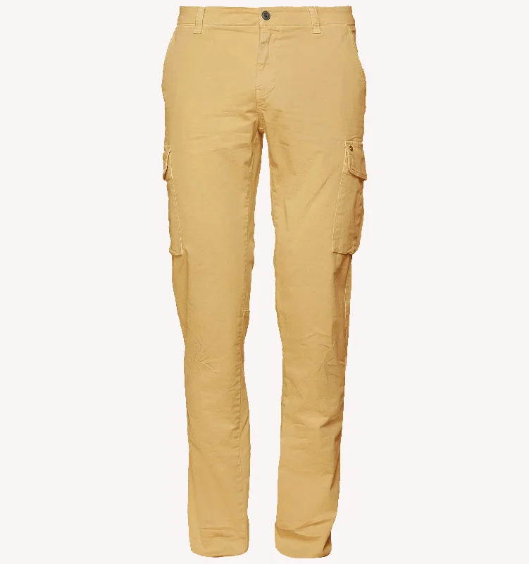 Men's Pants with Logo EmbossmentsMason's Chile Cargo Sport Trouser in Mustard