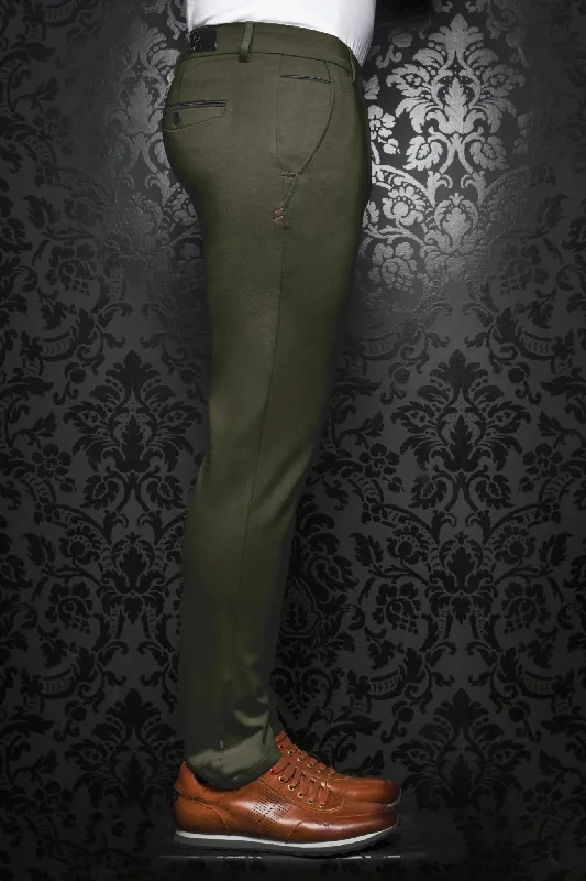 Men's Pants with Flap PocketsAU NOIR | Ultra Stretch Pants | Beretta Olive