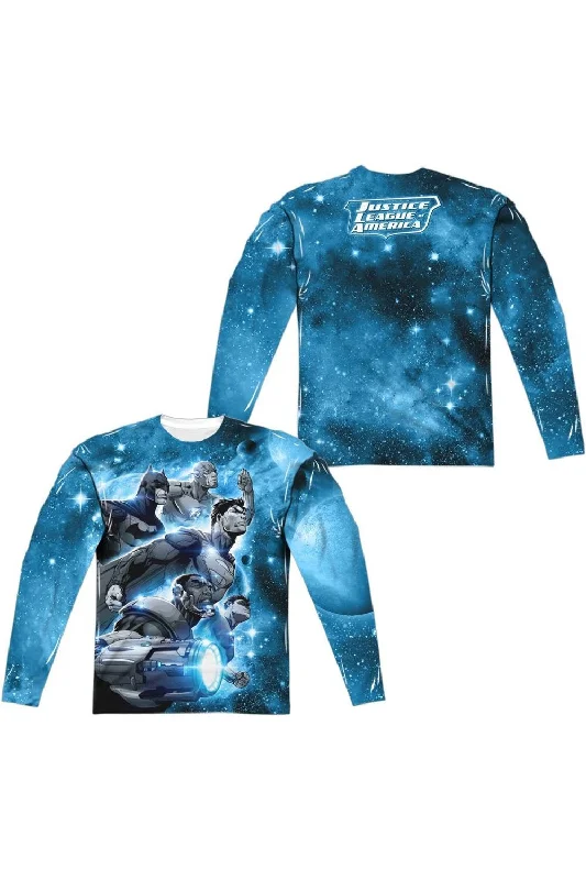 Versatile Men's Tank TopsJustice League of America Atmospheric (Front/Back Print) Long Sleeve Adult Poly Crew Tee / T-Shirt