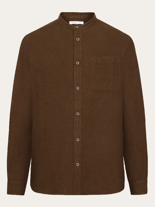 Men's Performance Shirts for Active LifestylesRegular fit melangé flannel stand collar shirt - Demitasse (brown) Men's Performance Shirts for Active LifestylesRegular fit melangé flannel stand collar shirt - Demitasse (brown)