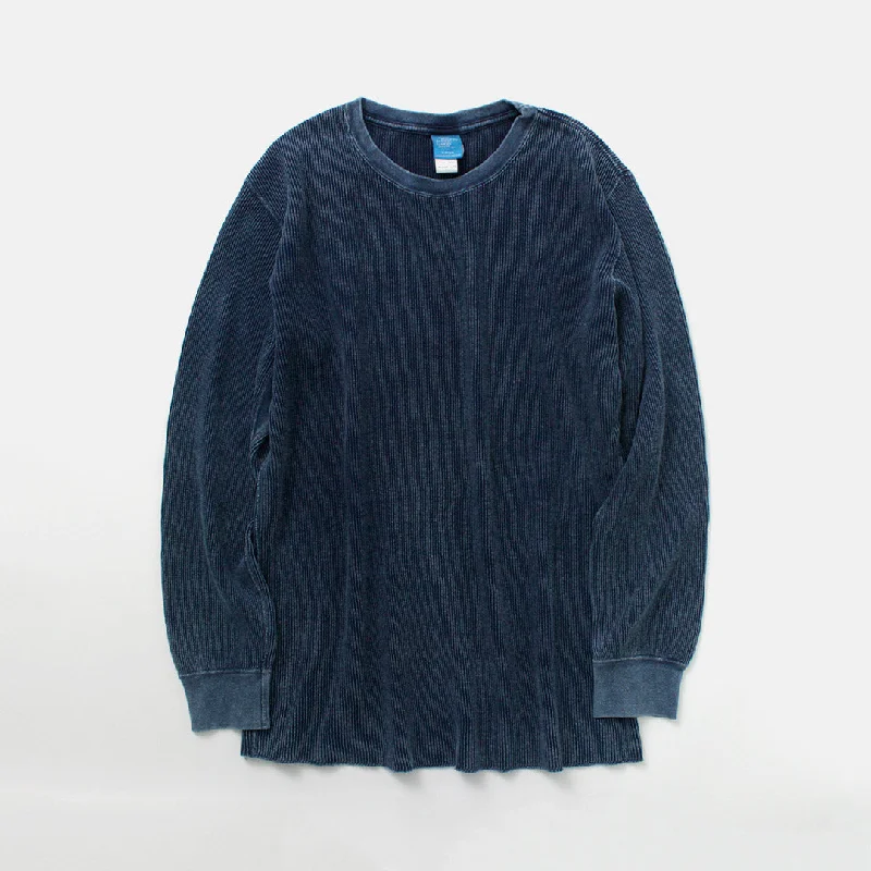Men's Shirts with Embroidered DesignsGOOD ON / Indigo Long Sleeve Thermal T-Shirt