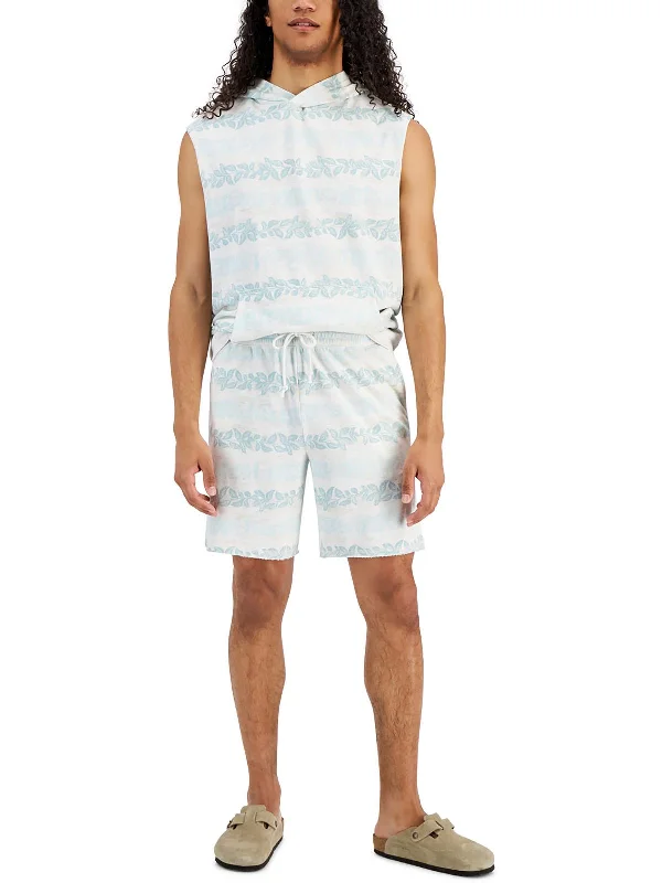 Men's Patterned Pants with PlaidsMens Drawstring Elastic Casual Shorts