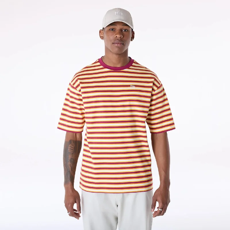 Men's Shirts with Abstract DesignsNew Era Stripe Dark Red T-Shirt