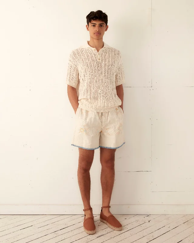 Men's Patterned Pants with ChecksCrochet Ladderwork Shorts