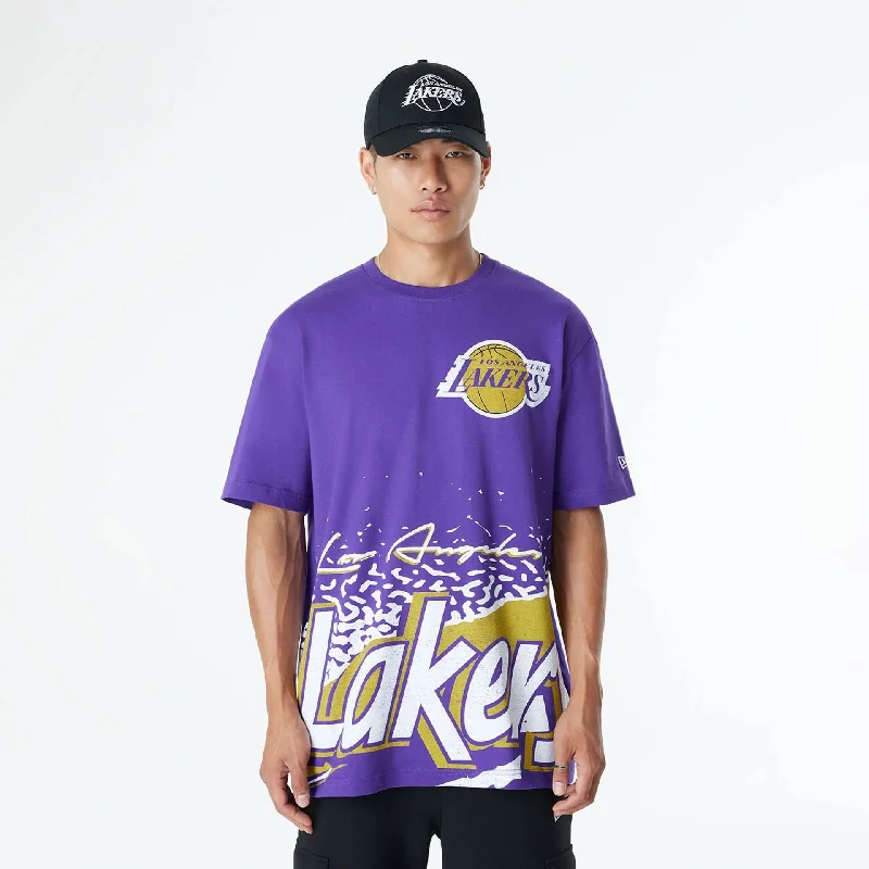 Men's Shirts with Button-Down CollarsLA Lakers Sport Classic Purple T-Shirt