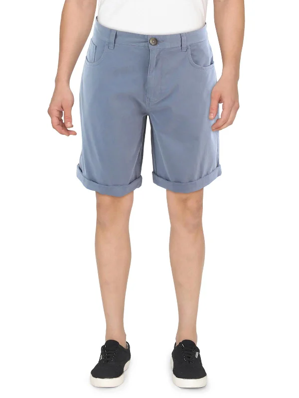 Men's Casual Pants for Everyday WearMens Twill Cuffed Casual Shorts