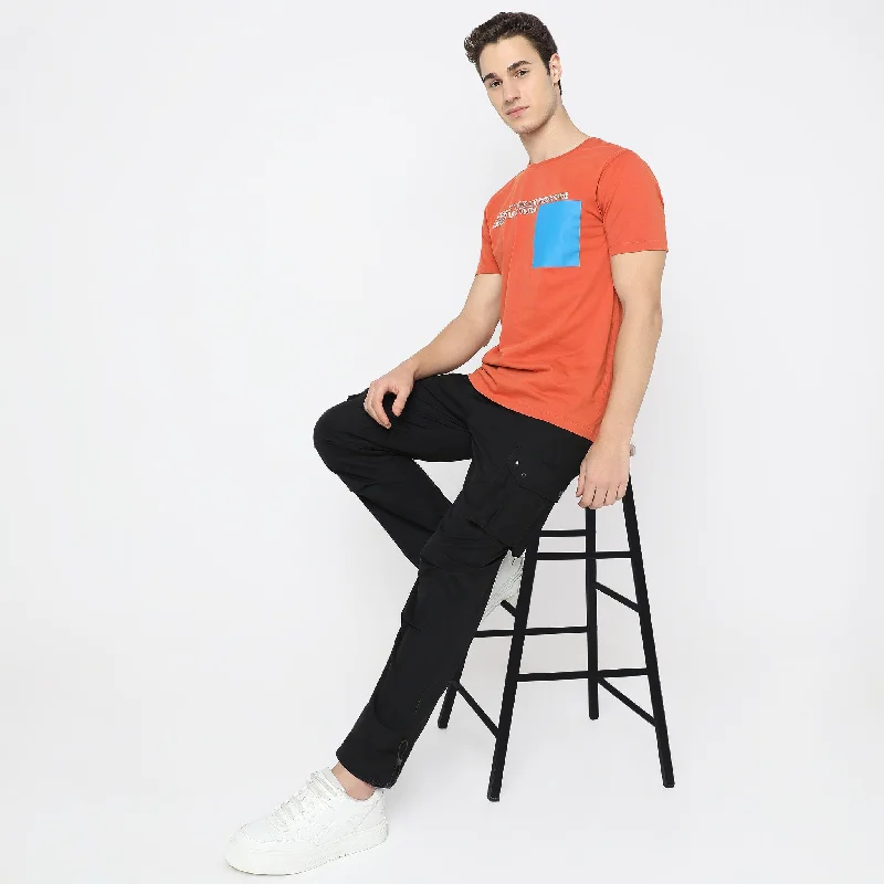 Men's Shirts with Patchwork SleevesModern Home Graphic Crew Neck T-Shirt