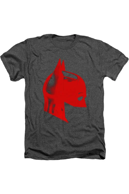 Men's Shirts with Striped PatternsThe Batman Face Mask Adult Heather Tee / T-Shirt