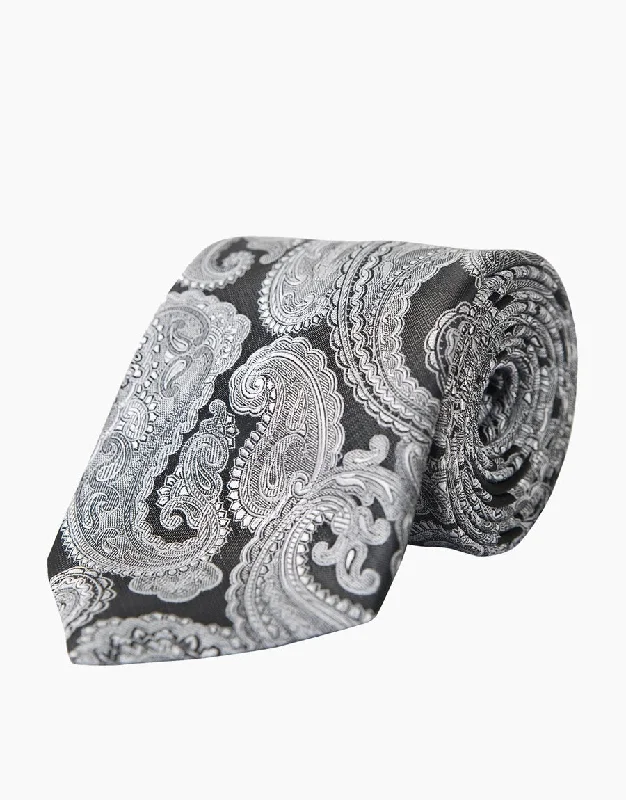 Black & White Paisley Tie