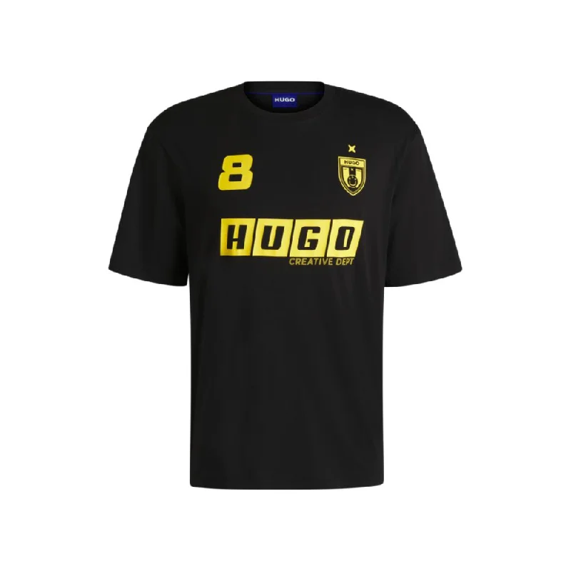 Men's Shirts with Cowl NecksCotton-jersey T-shirt with football-inspired prints
