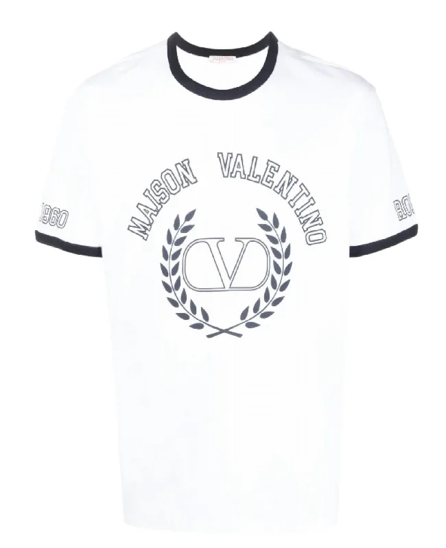 Men's Performance Shirts for SportsLogo Short Sleeve Crew Neck T-Shirt In White