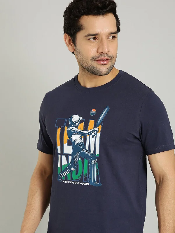 Men's Shirts with Antimicrobial TreatmentMen Team India Graphic Crew Neck T-Shirt