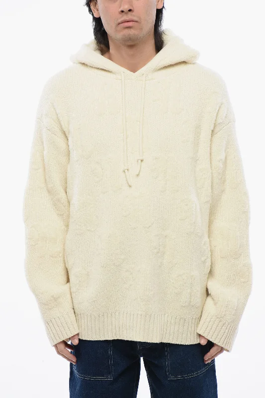 Nanushka Wool And Nylon Camal Sweater With Hood